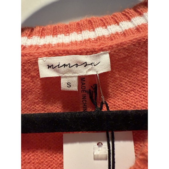 NWT Mimosa Preppy Varsity Cheer Orange Two Piece‎ Vest Mini Skirt Knit Set S - Picture 5 of 6